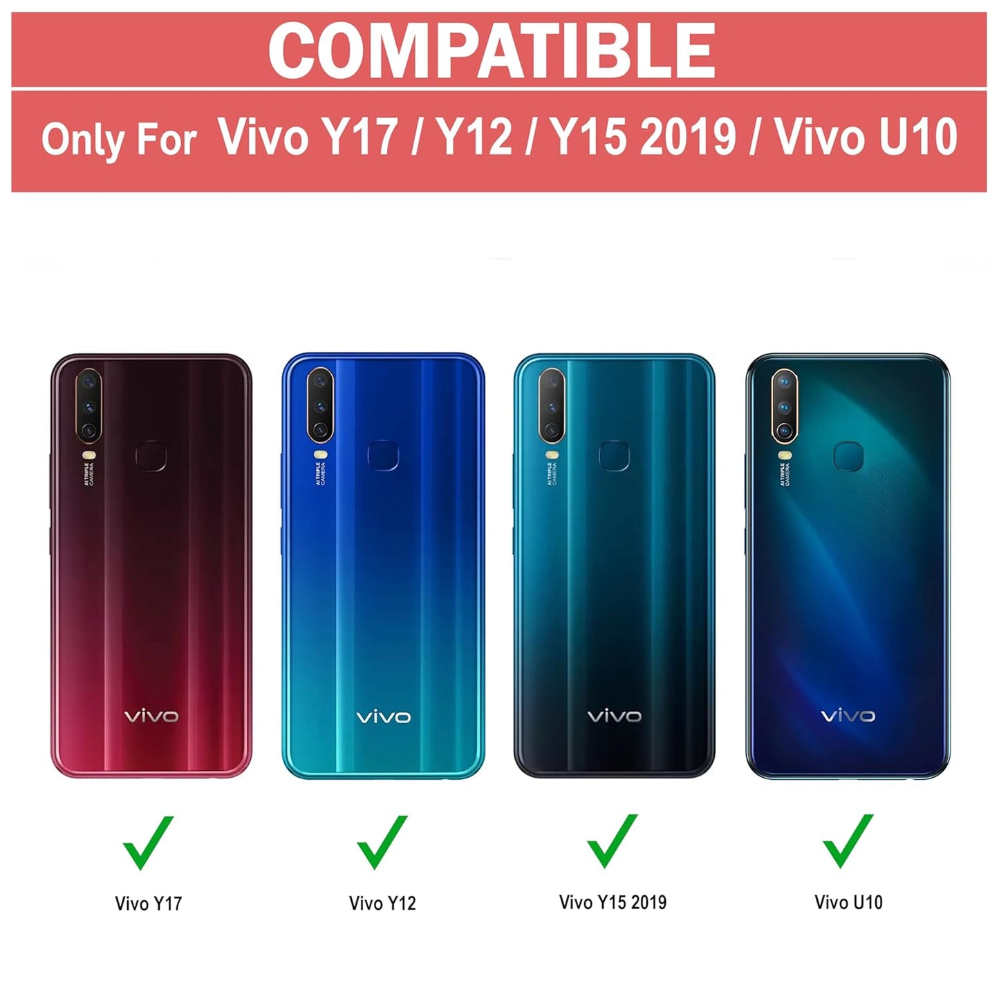 VAKIBO Best Selling Black and Transparent Coloured Made With Soft TPU and Acrylic Back Cover Case With 4 Corner and Camera Protection Suitable for Vivo Y15