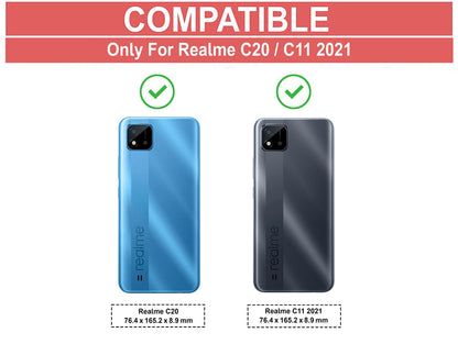 VAKIBO Super Premium Black Border Transparent Case With Corner Protection & Camera Protection Suitable for Realme C20
