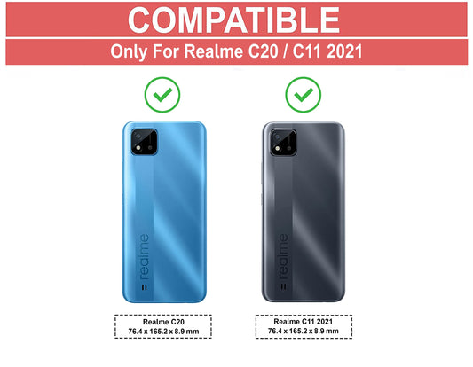 VAKIBO Super Premium Black Border Transparent Case With Corner Protection & Camera Protection Suitable for Realme C20