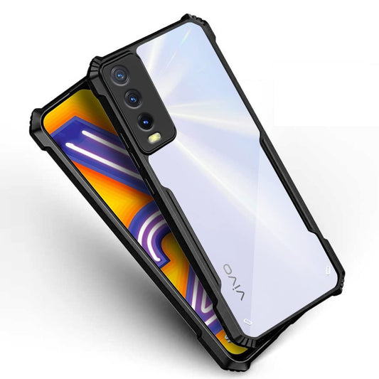 VAKIBO Super Premium Black Border Transparent Case With Corner Protection & Camera Protection Suitable for Vivo Y20