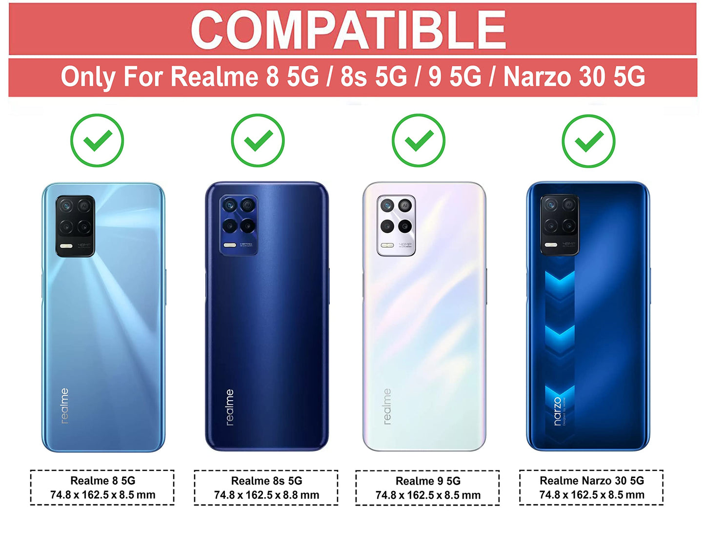 VAKIBO Super Premium Black Border Transparent Case With Corner Protection & Camera Protection Suitable for Realme 8 5G