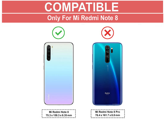 VAKIBO Super Premium Black Border Transparent Case With Corner Protection & Camera Protection Suitable for Mi Redmi Note 8