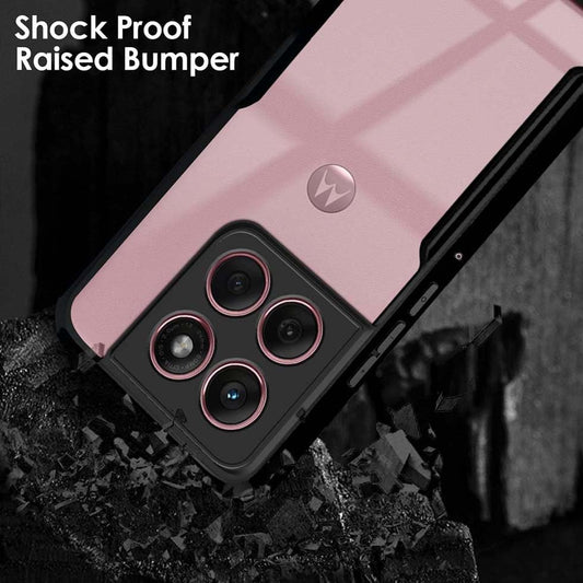 VAKIBO Super Premium Black Border Transparent Case With Corner Protection & Camera Protection Suitable for Moto Edge 60 Stylus