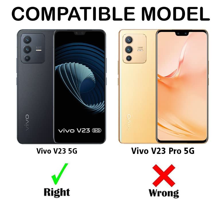 VAKIBO Best Selling Black and Transparent Coloured Made With Soft TPU and Acrylic Back Cover Case With 4 Corner and Camera Protection Suitable for Vivo V23