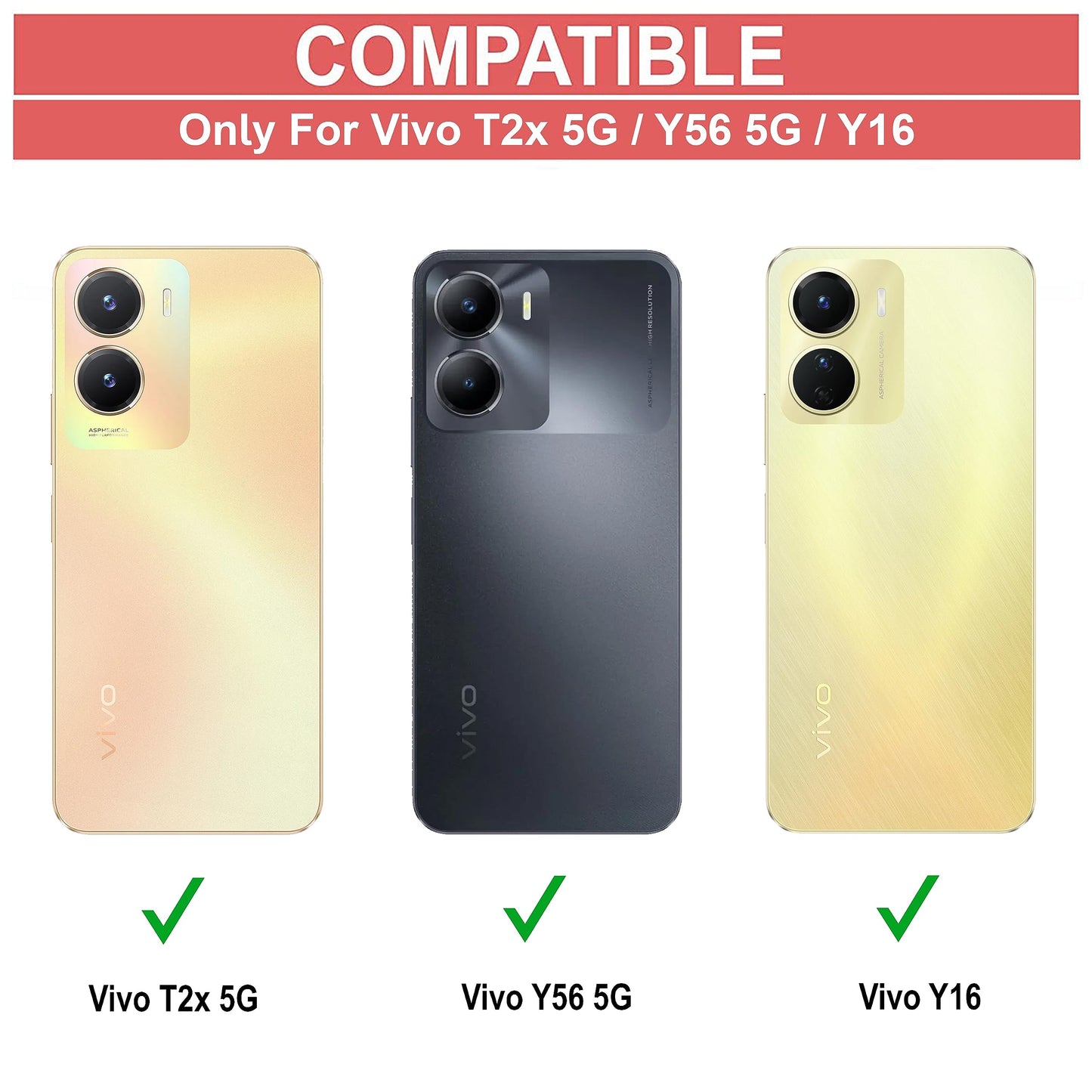 VAKIBO Super Premium Black Border Transparent Case With Corner Protection & Camera Protection Suitable for Vivo Y56 5G