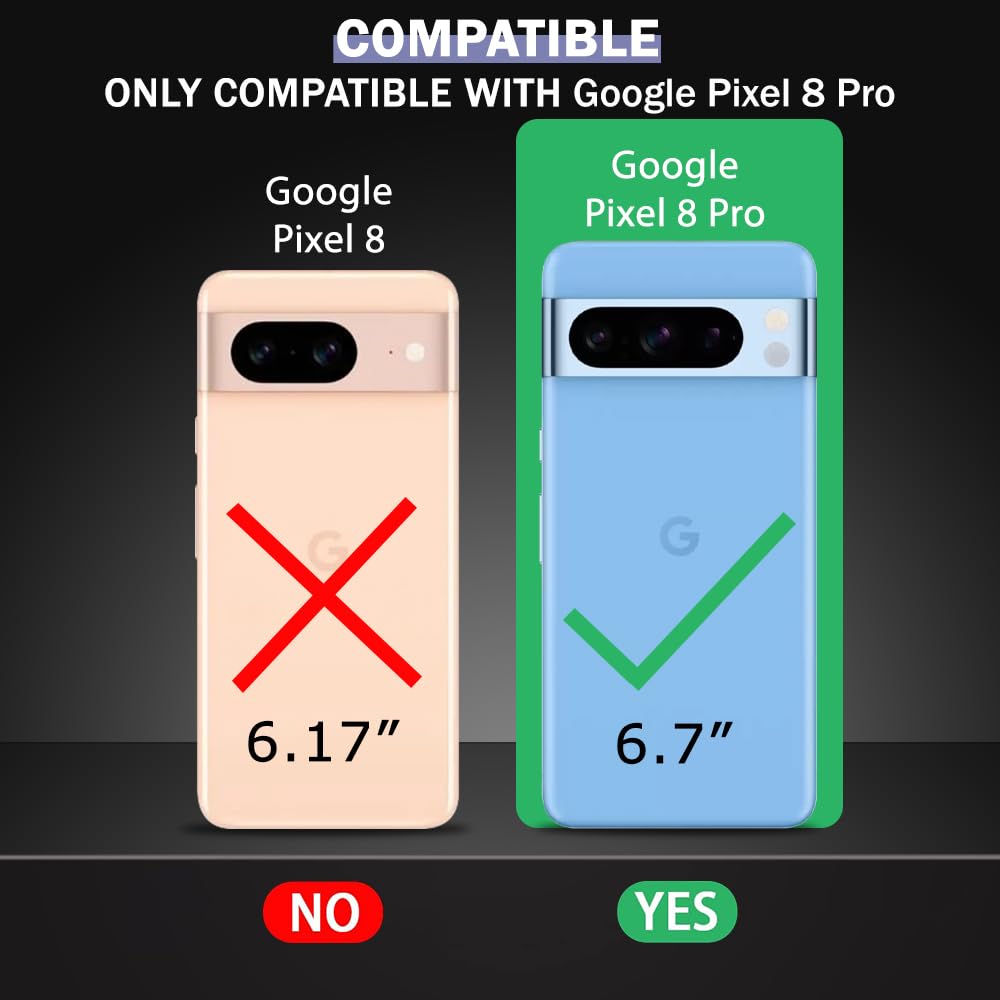 VAKIBO Super Premium Black Border Transparent Case With Corner Protection & Camera Protection Suitable for Google Pixel 8 Pro