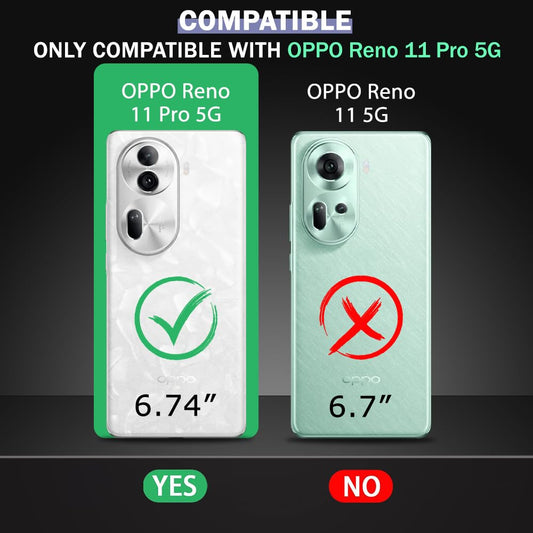 VAKIBO Super Premium Black Border Transparent Case With Corner Protection & Camera Protection Suitable for Oppo Reno 11 Pro