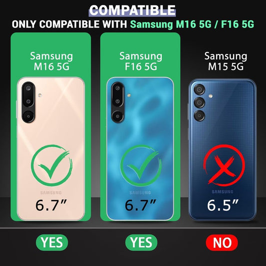 VAKIBO Best Selling Black and Transparent Coloured Made With Soft TPU and Acrylic Back Cover Case With 4 Corner and Camera Protection Suitable for Samsung Galaxy M16