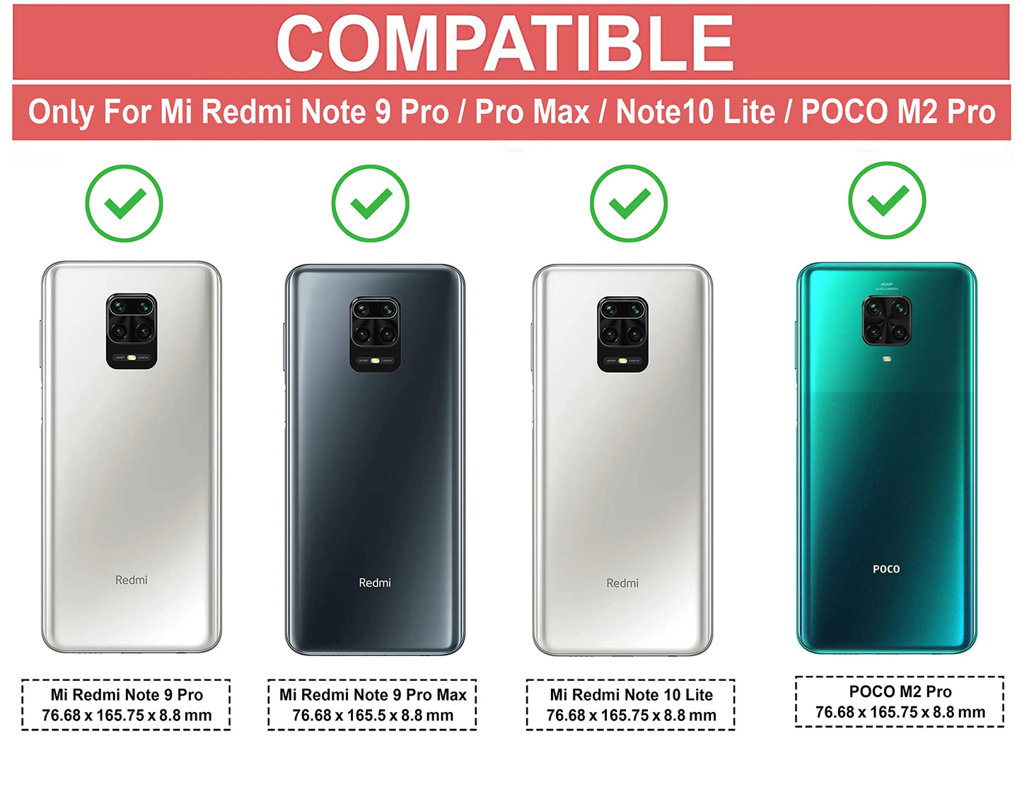 VAKIBO Super Premium Black Border Transparent Case With Corner Protection & Camera Protection Suitable for Mi Redmi Note 9 Pro