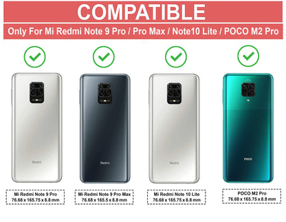 VAKIBO Super Premium Black Border Transparent Case With Corner Protection & Camera Protection Suitable for Mi Redmi Note 9 Pro