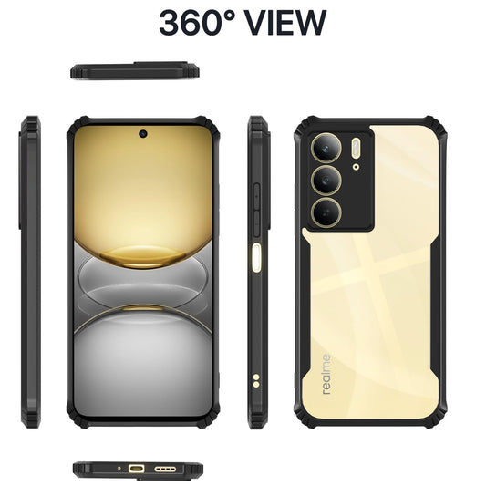 VAKIBO Super Premium Black Border Transparent Case With Corner Protection & Camera Protection Suitable for Realme C75 4G