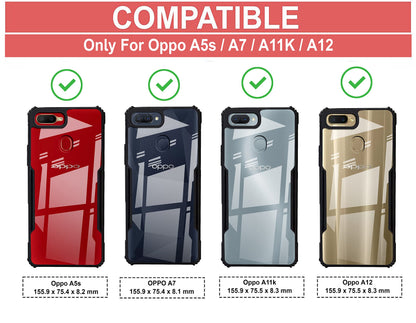 VAKIBO Super Premium Black Border Transparent Case With Corner Protection & Camera Protection Suitable for Oppo A7