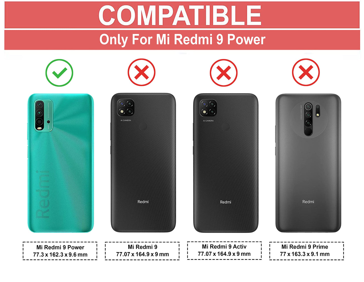 VAKIBO Super Premium Black Border Transparent Case With Corner Protection & Camera Protection Suitable for MI Redmi 9 Power