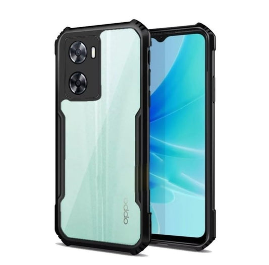 VAKIBO Super Premium Black Border Transparent Case With Corner Protection & Camera Protection Suitable for Oppo A77s