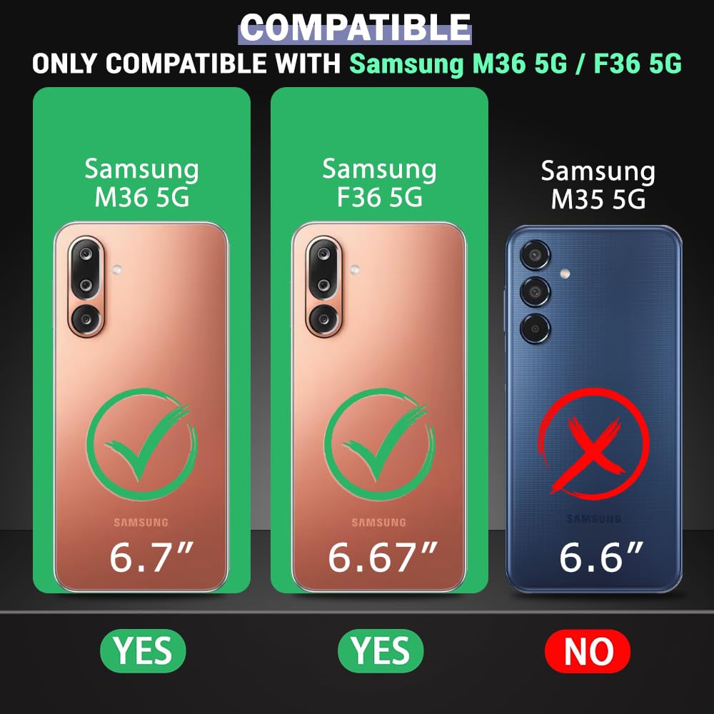 VAKIBO Super Premium Black Border Transparent Case With Corner Protection & Camera Protection Suitable for Samsung Galaxy M36