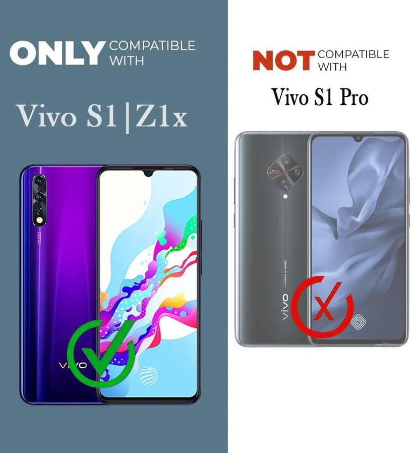 VAKIBO Best Selling Black and Transparent Coloured Made With Soft TPU and Acrylic Back Cover Case With 4 Corner and Camera Protection Suitable for Vivo S1