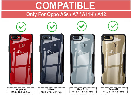 VAKIBO Super Premium Black Border Transparent Case With Corner Protection & Camera Protection Suitable for Oppo RM U1