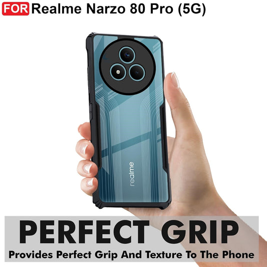 VAKIBO Super Premium Black Border Transparent Case With Corner Protection & Camera Protection Suitable for Realme Narzo 80 Pro
