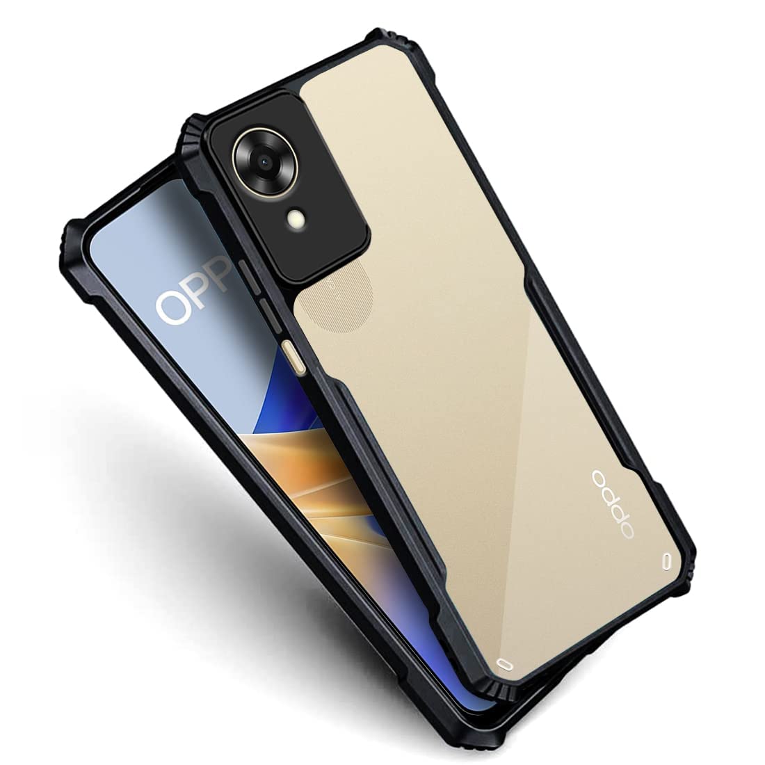 VAKIBO Super Premium Black Border Transparent Case With Corner Protection & Camera Protection Suitable for Oppo A17K