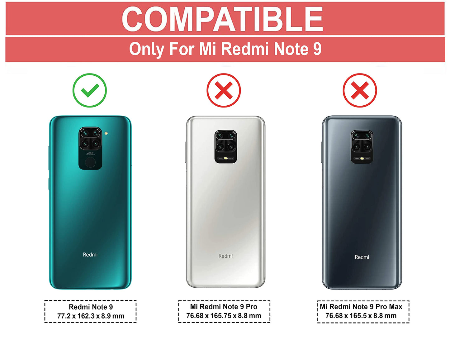 VAKIBO Super Premium Black Border Transparent Case With Corner Protection & Camera Protection Suitable for Mi Redmi Note 9