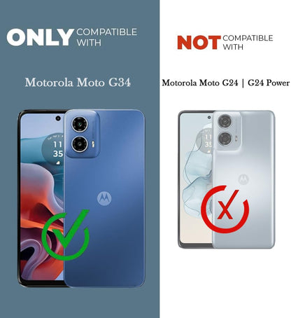 VAKIBO Super Premium Black Border Transparent Case With Corner Protection & Camera Protection Suitable for Moto G34