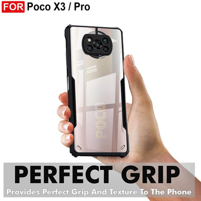 VAKIBO Super Premium Black Border Transparent Case With Corner Protection & Camera Protection Suitable for Mi Poco X3