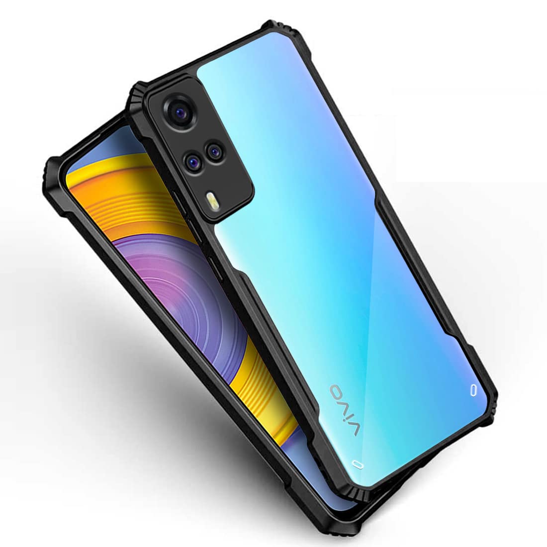VAKIBO Super Premium Black Border Transparent Case With Corner Protection & Camera Protection Suitable for Vivo Y51 2020