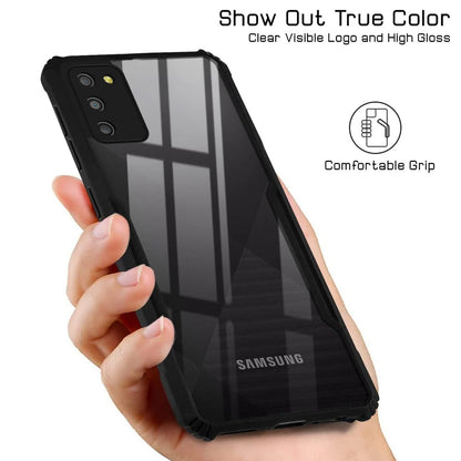 VAKIBO Super Premium Black Border Transparent Case With Corner Protection & Camera Protection Suitable for Samsung Galaxy M02s/Samsung Galaxy F02s