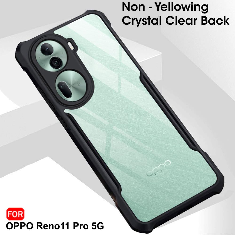 VAKIBO Super Premium Black Border Transparent Case With Corner Protection & Camera Protection Suitable for Oppo Reno 11 Pro