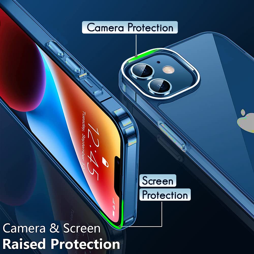VAKIBO Premium Clear 1.5MM Thick Transparent Soft TPU Rubber Back Cover Case With Camera Protection Suitable for iPhone 12 Pro