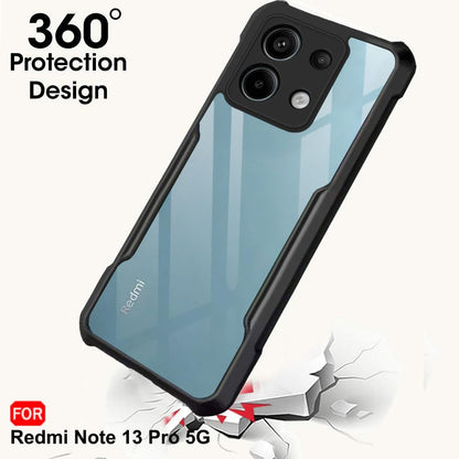 VAKIBO Super Premium Black Border Transparent Case With Corner Protection & Camera Protection Suitable for Mi Redmi Note 13 Pro 5G