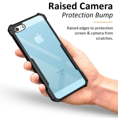 VAKIBO Super Premium Black Border Transparent Case With Corner Protection & Camera Protection Suitable for iPhone 5, 5s ,SE OLD Model