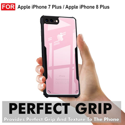 VAKIBO Best Selling Black and Transparent Coloured Made With Soft TPU and Acrylic Back Cover Case With 4 Corner and Camera Protection Suitable for iPhone 7 Plus