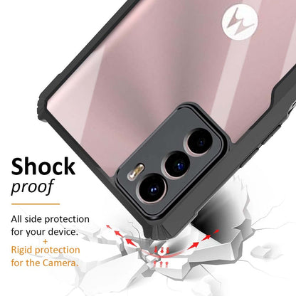 VAKIBO Super Premium Black Border Transparent Case With Corner Protection & Camera Protection Suitable for Moto G42