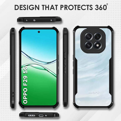 VAKIBO Super Premium Black Border Transparent Case With Corner Protection & Camera Protection Suitable for Oppo F29