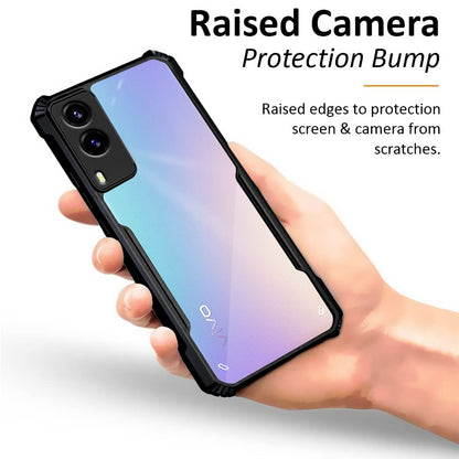 VAKIBO Super Premium Black Border Transparent Case With Corner Protection & Camera Protection Suitable for Vivo V21E 5G