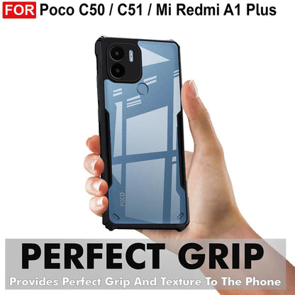 VAKIBO Super Premium Black Border Transparent Case With Corner Protection & Camera Protection Suitable for Mi Poco C51