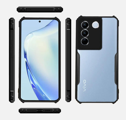 VAKIBO Super Premium Black Border Transparent Case With Corner Protection &amp; Camera Protection Suitable for Vivo V27