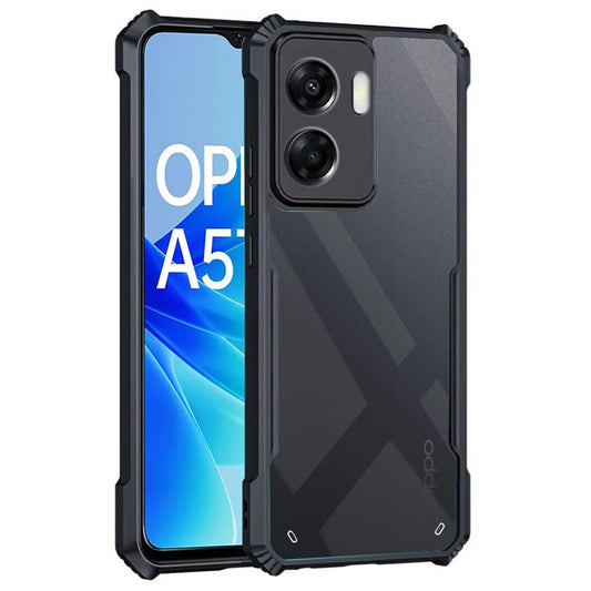 VAKIBO Super Premium Black Border Transparent Case With Corner Protection & Camera Protection Suitable for Oppo A57 5G