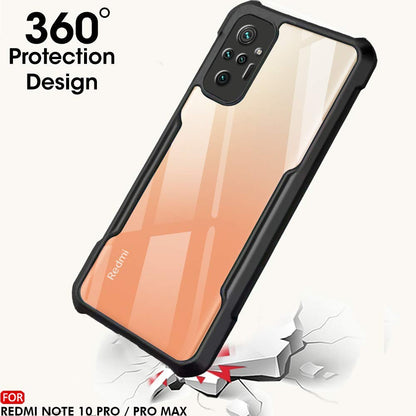 VAKIBO Super Premium Black Border Transparent Case With Corner Protection & Camera Protection Suitable for MI Redmi Note 10 Pro Max