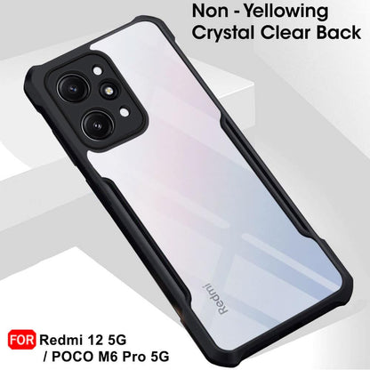 VAKIBO Super Premium Black Border Transparent Case With Corner Protection & Camera Protection Suitable for Mi Redmi 12 5G