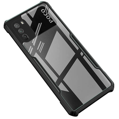 VAKIBO Super Premium Black Border Transparent Case With Corner Protection & Camera Protection Suitable for Mi Poco M3