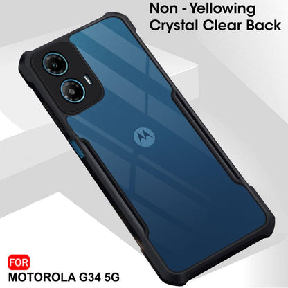 VAKIBO Super Premium Black Border Transparent Case With Corner Protection & Camera Protection Suitable for Moto G45