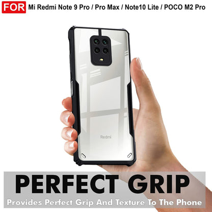 VAKIBO Super Premium Black Border Transparent Case With Corner Protection & Camera Protection Suitable for Mi Redmi Note 9 Pro