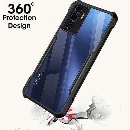 VAKIBO Super Premium Black Border Transparent Case With Corner Protection & Camera Protection Suitable for Vivo V23E