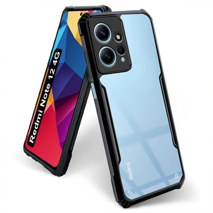 VAKIBO Super Premium Black Border Transparent Case With Corner Protection & Camera Protection Suitable for Mi Redmi Note 12 4G