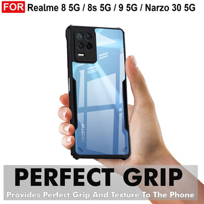 VAKIBO Super Premium Black Border Transparent Case With Corner Protection & Camera Protection Suitable for Realme 9 5G