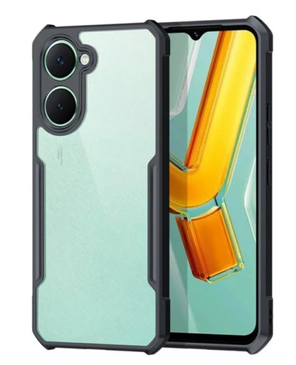 VAKIBO Super Premium Black Border Transparent Case With Corner Protection & Camera Protection Suitable for Vivo iQOO Z9 Lite