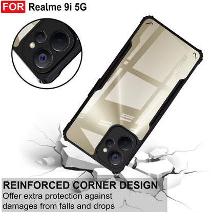 VAKIBO Super Premium Black Border Transparent Case With Corner Protection & Camera Protection Suitable for Realme 9i 5G