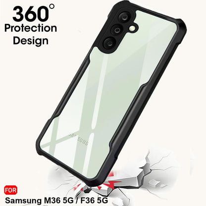 VAKIBO Super Premium Black Border Transparent Case With Corner Protection & Camera Protection Suitable for Samsung Galaxy M36